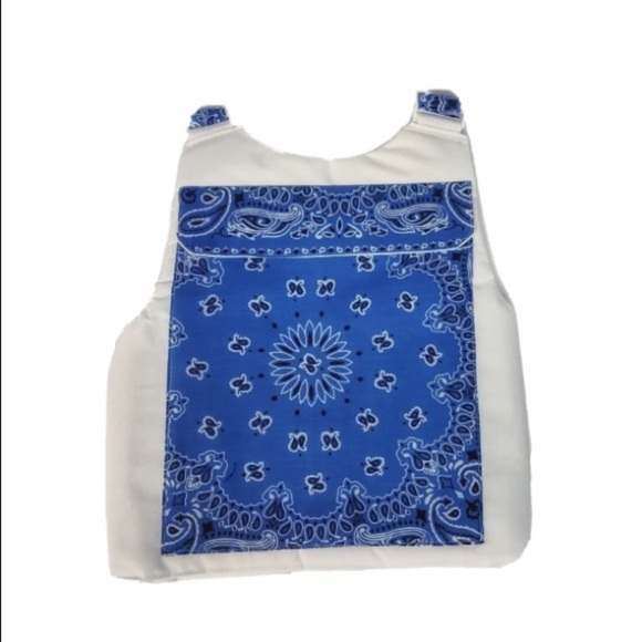 Blue/ White Handmade Bandana Protection Vest - Picture 2 of 2